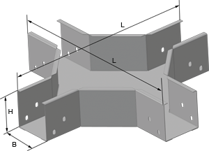 Секция крестообразная для организации разветвления электропроводки в четырёх направлениях под углом 90