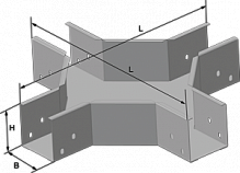 Секция крестообразная для организации разветвления электропроводки в четырёх направлениях под углом 90
